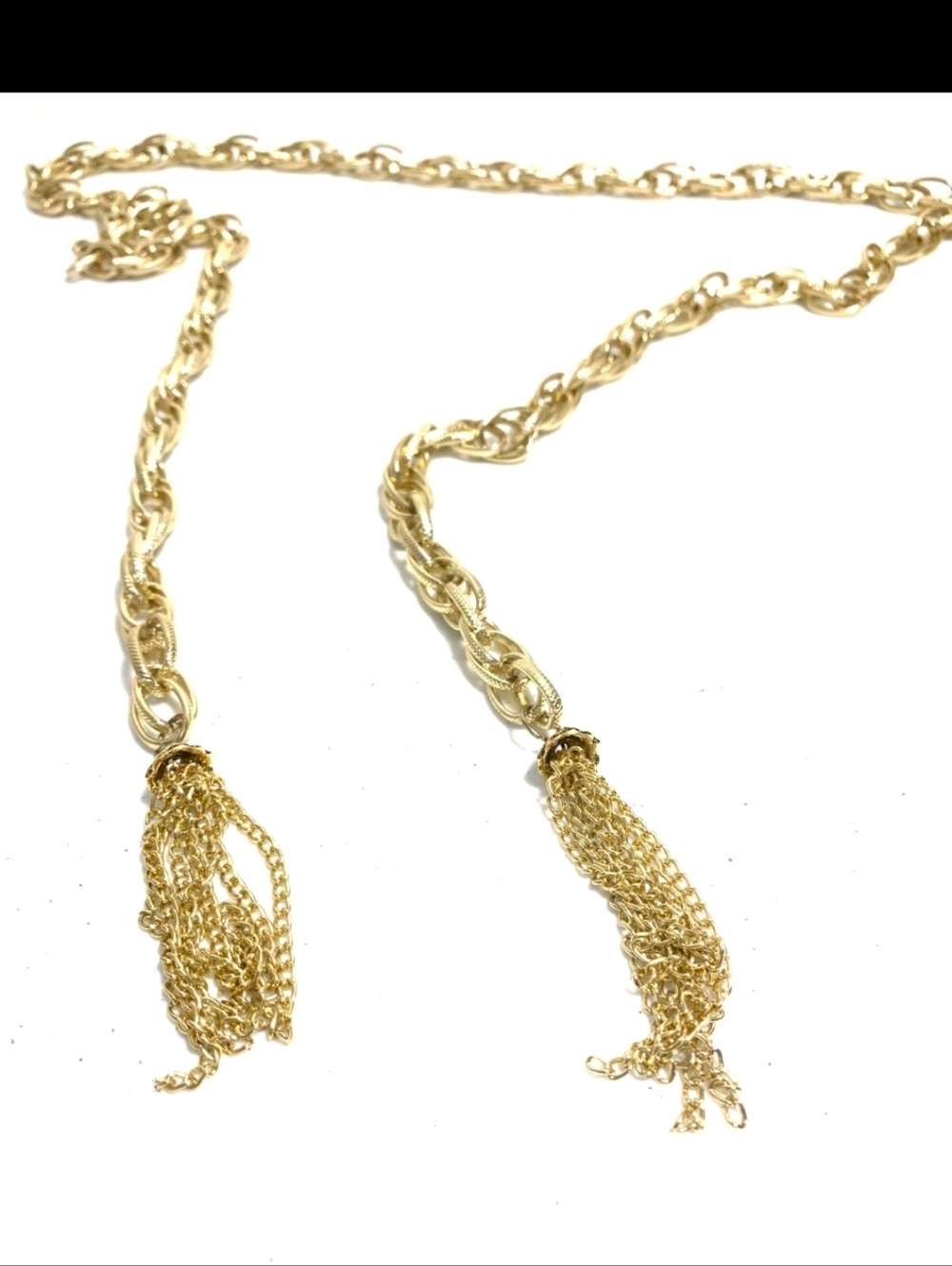 Gold Chain Body Belly Tassel Tie Up Belt